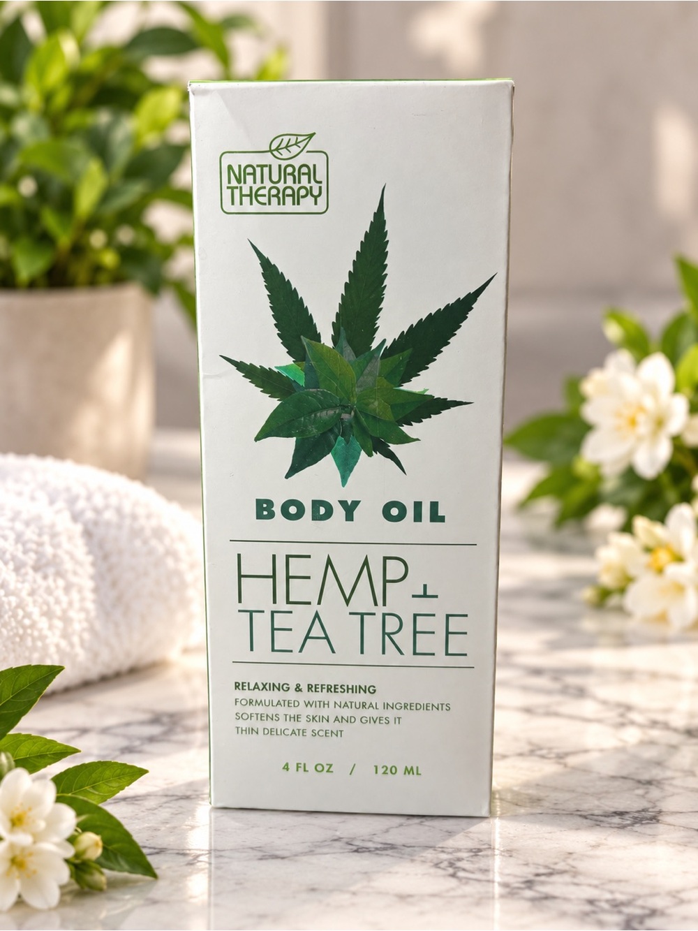 Natural Therapy Hemp Tea Tree Body Oil 4 oz Relaxing Refreshing